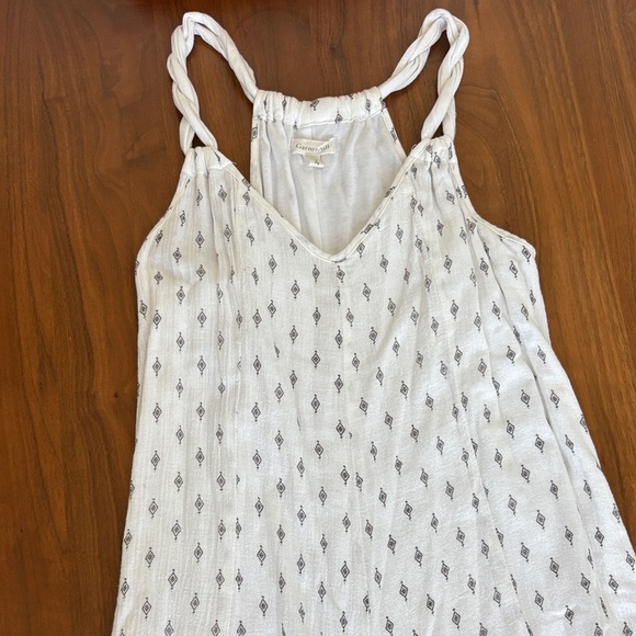 Garnet Hill white maxi dress small black diamond pattern Size Small Petite - Picture 3 of 9